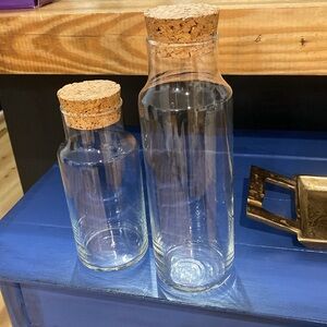 Vintage Libbey Apothecary Glass Jars with Cork Lids